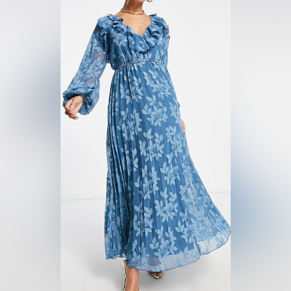 ASOS Dresses & Skirts - Blue floral dress ASOS midi dress